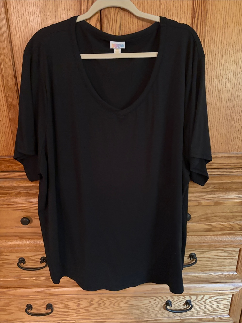 LuLaRoe Black Short Sleeve V-Neck Tee